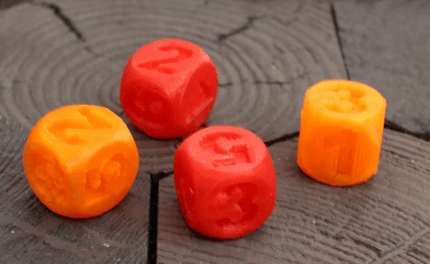 3D printed dice example